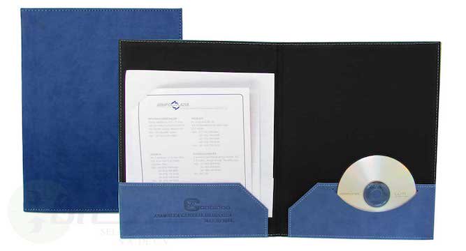 CARPETA CON PORTA CD EN PIEL SINTETICA ITALIANA